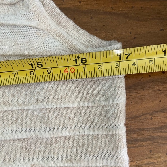 AMOUR VERT Linen Blend Textured Knit Sweater Body-con Dress Tank w/Flip Hem Sz L - Picture 8 of 9